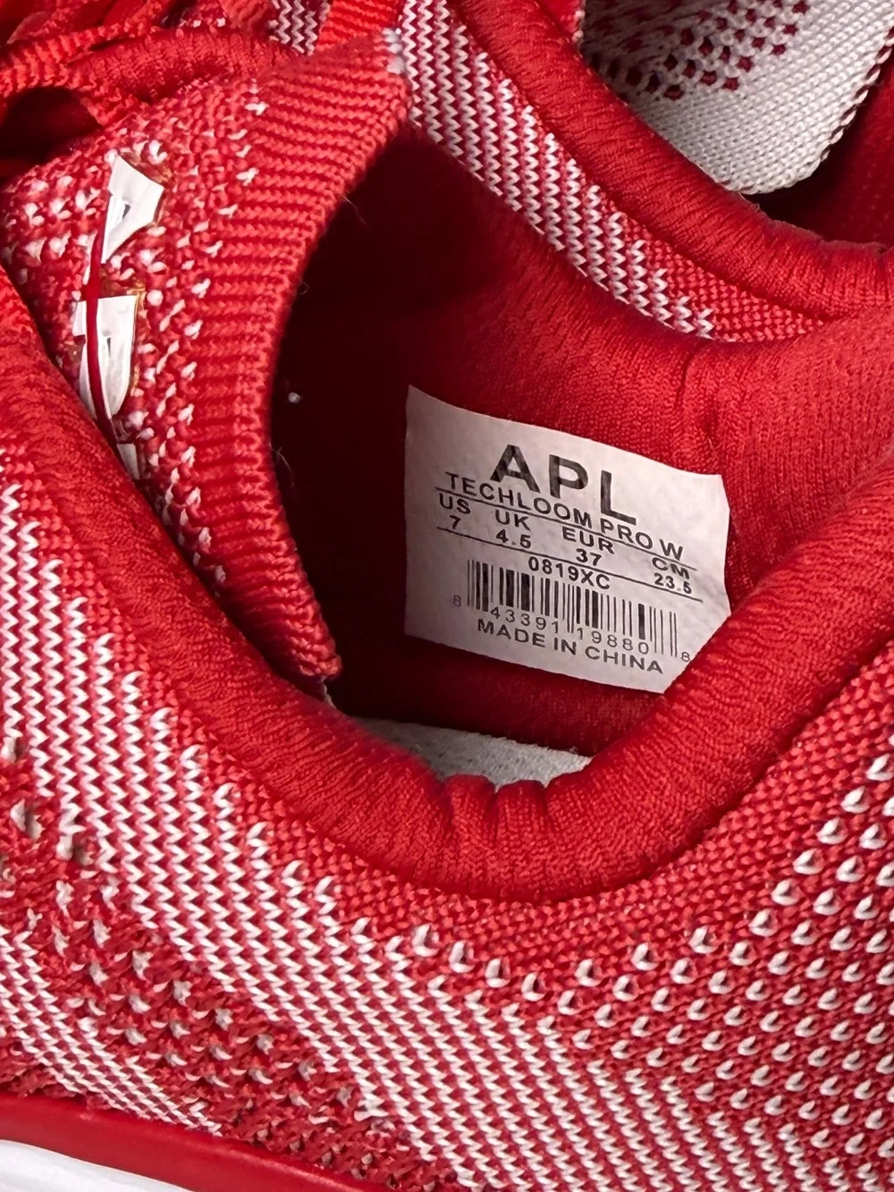 APL TechLoom Pro Red Knit Athletic Sneakers Women’s Size 7